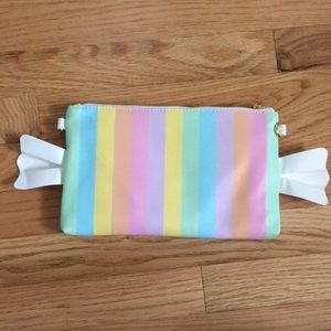 Pastel stripped candy clutch